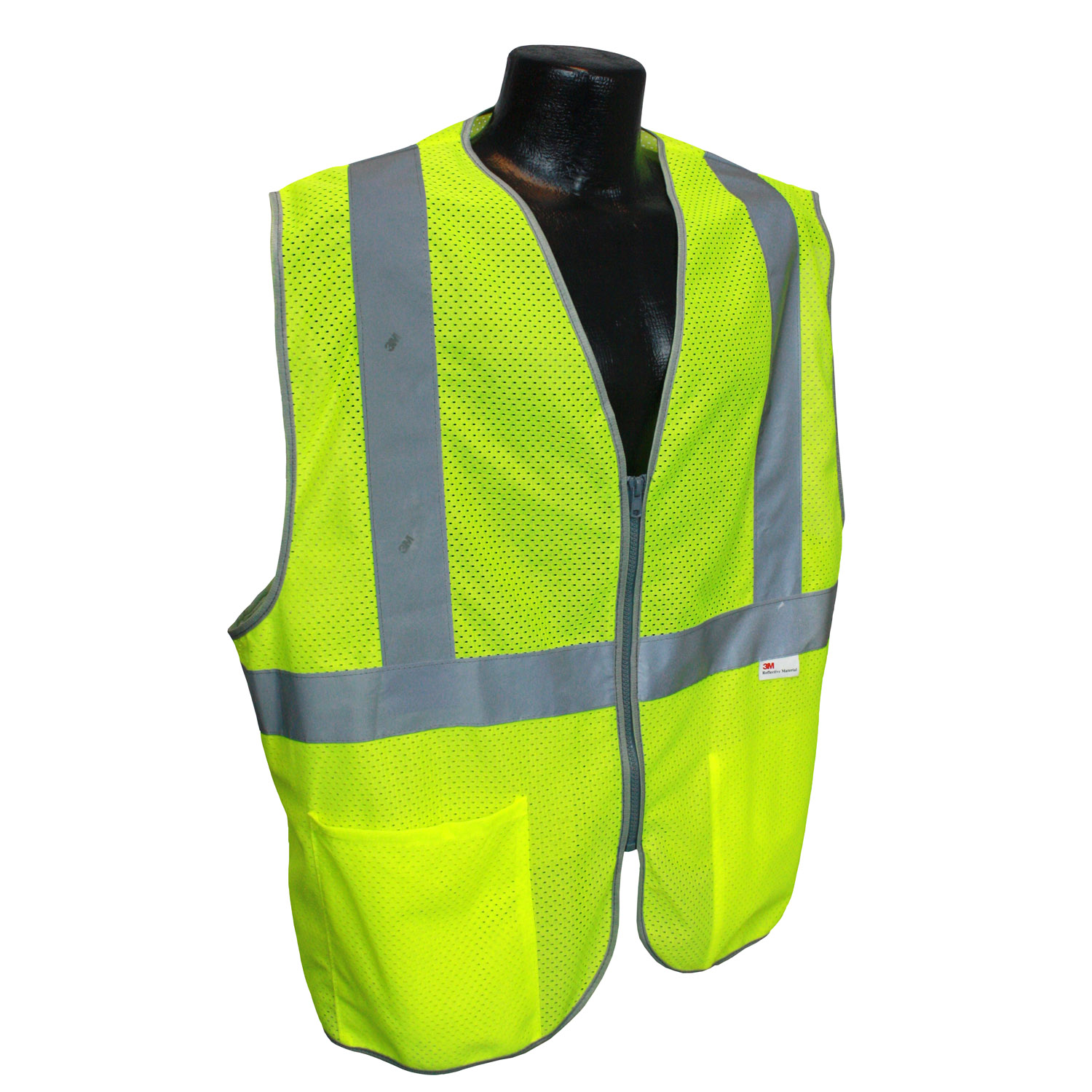 5ANSI-PCZ Type R Class 2 Safety Vest - 3.5oz Poly Mesh - Green - Size L - Safety Vests